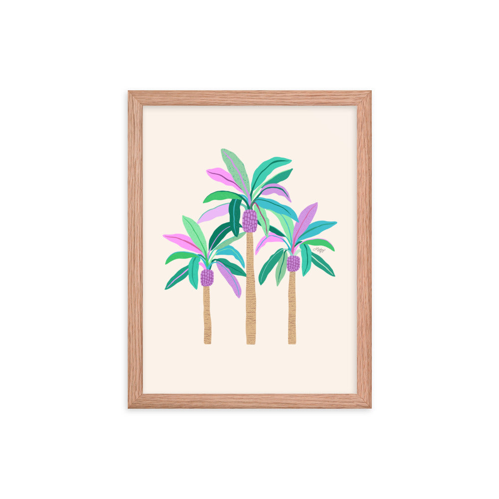 Ilustración de palmeras - Impresión mate enmarcada