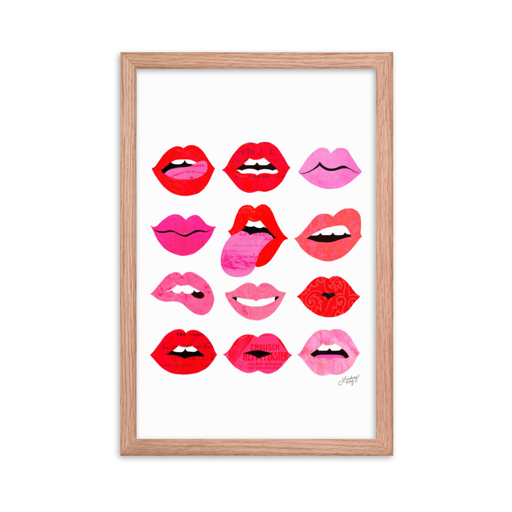Lèvres d'Amour - Affiche encadrée