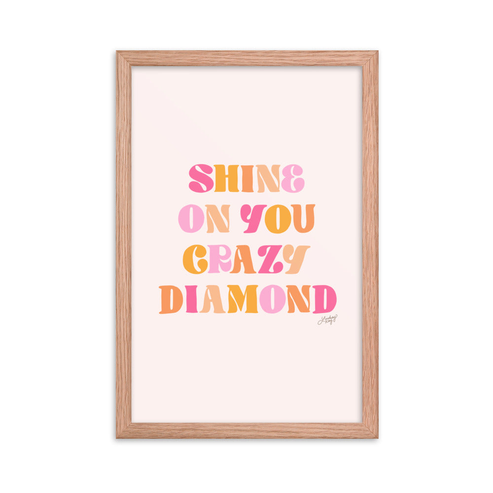 Shine On You Crazy Diamond (paleta cálida) - Lámina enmarcada