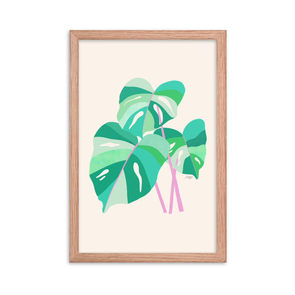 Illustration de plante Monstera - Impression mate encadrée