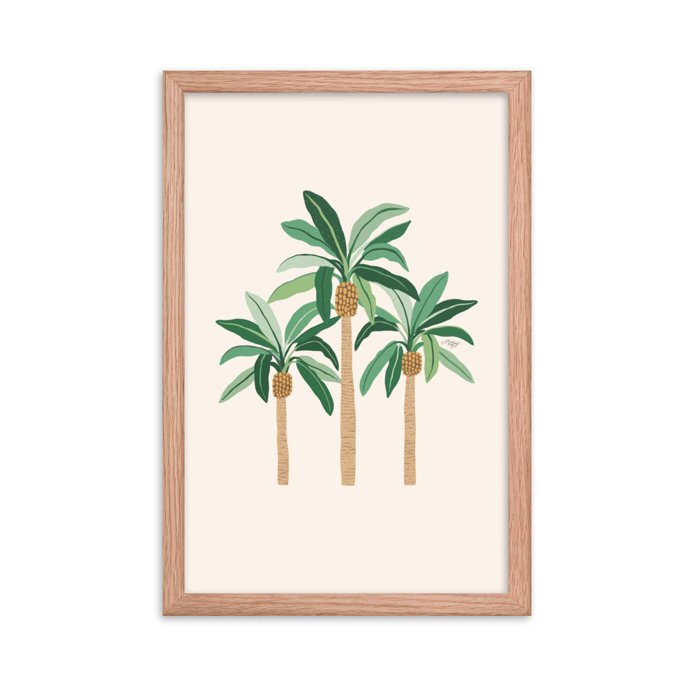 Illustration de palmiers - Affiche mate encadrée