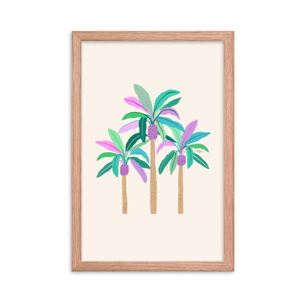 Palm Trees Illustration - Framed Matte Print