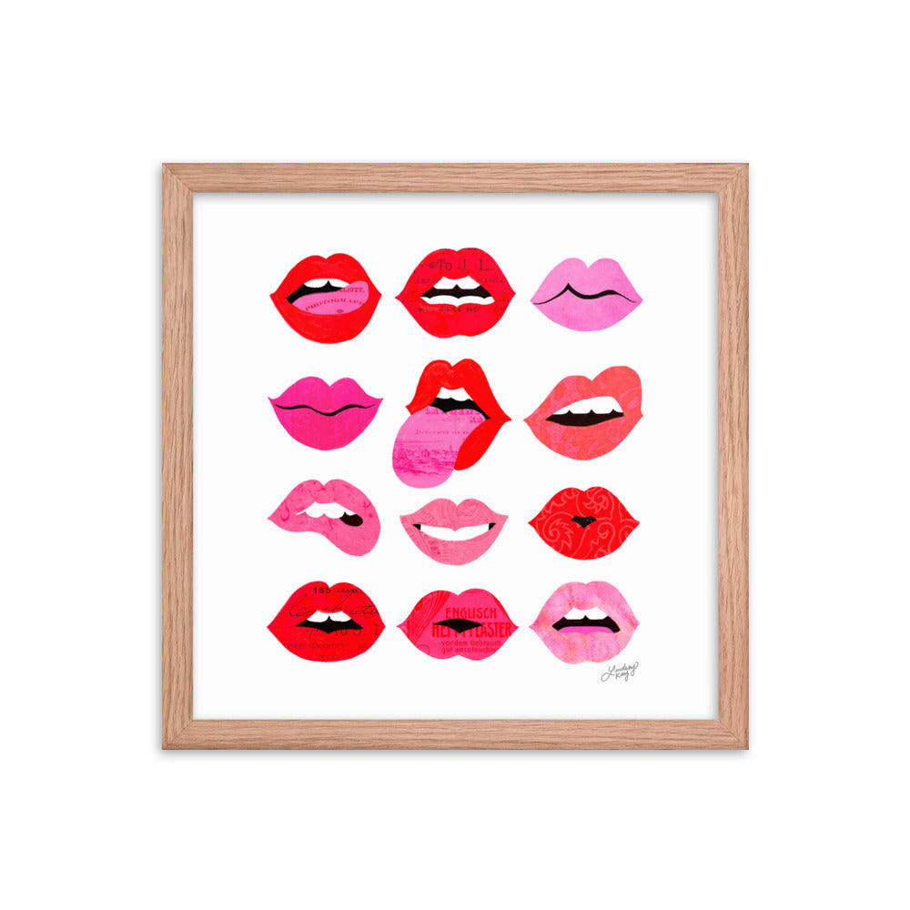 Lèvres d'Amour - Affiche encadrée
