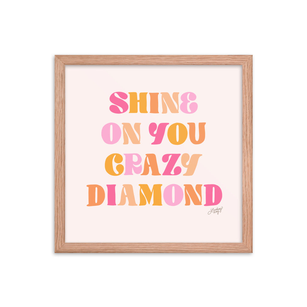Shine On You Crazy Diamond (paleta cálida) - Lámina enmarcada