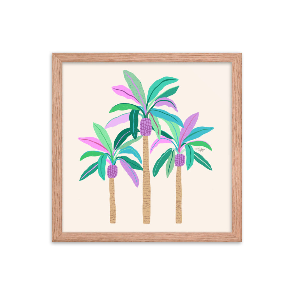 Palm Trees Illustration - Framed Matte Print