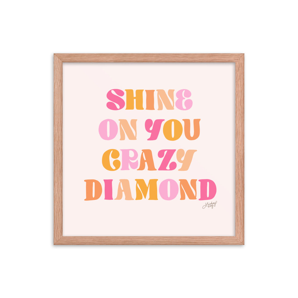 Shine On You Crazy Diamond (paleta cálida) - Lámina enmarcada