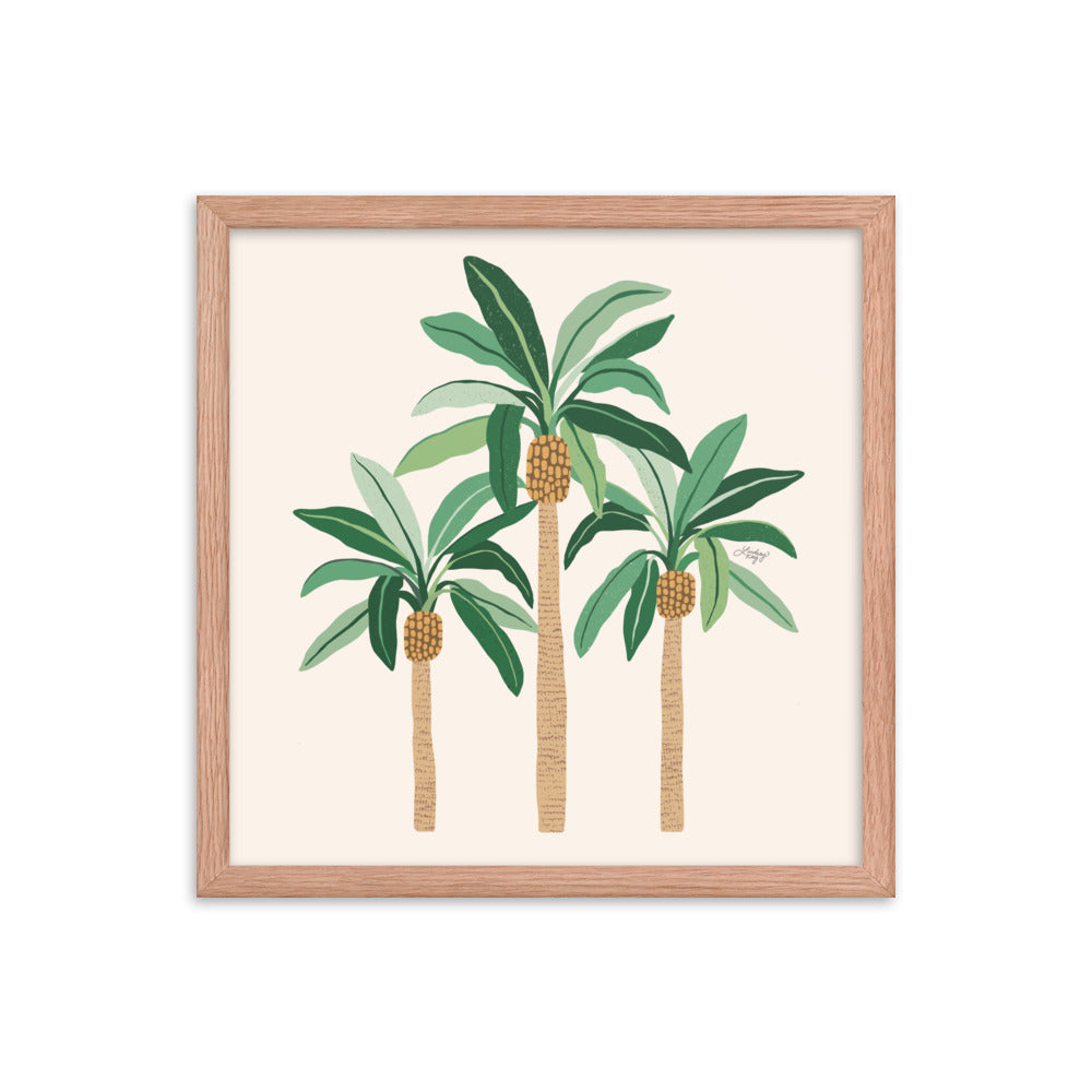 Illustration de palmiers - Affiche mate encadrée