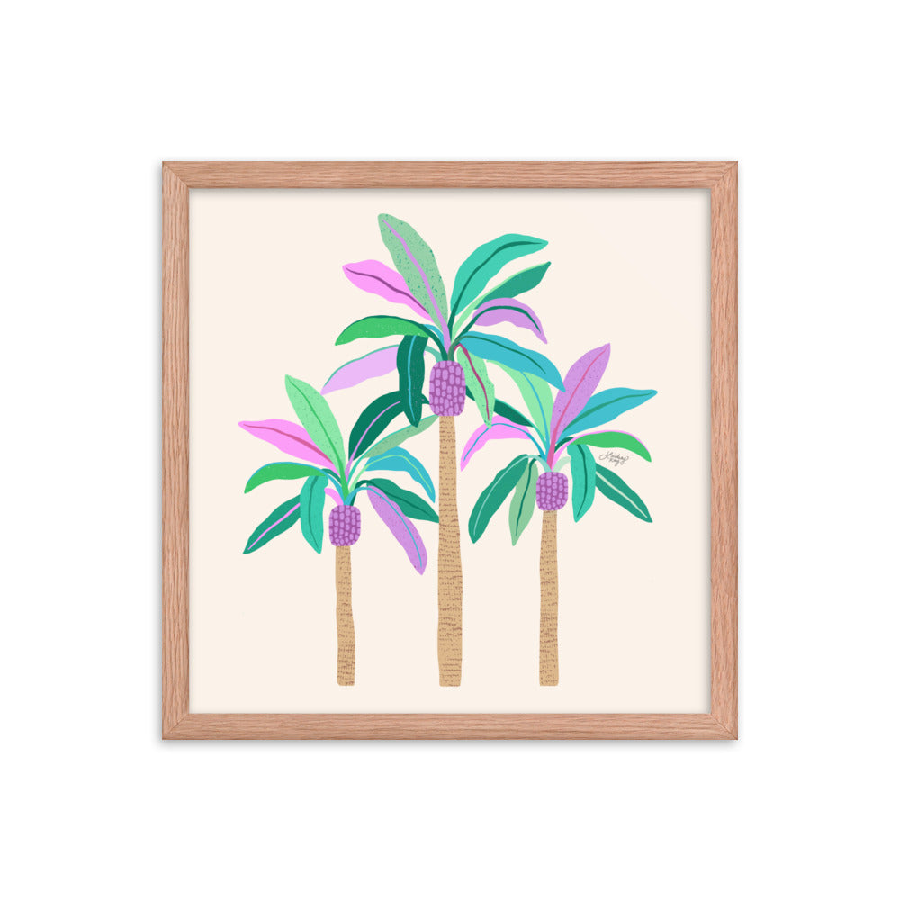 Palm Trees Illustration - Framed Matte Print