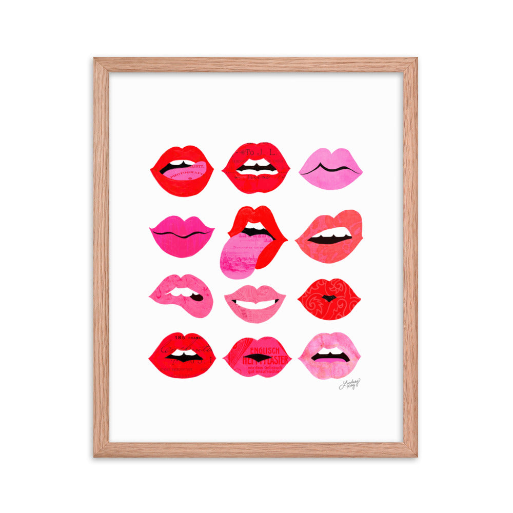 Lèvres d'Amour - Affiche encadrée