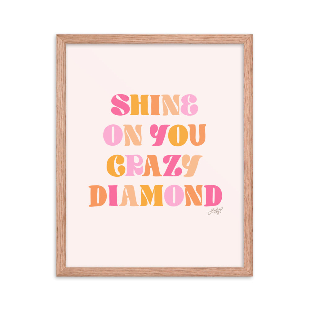 Shine On You Crazy Diamond (paleta cálida) - Lámina enmarcada