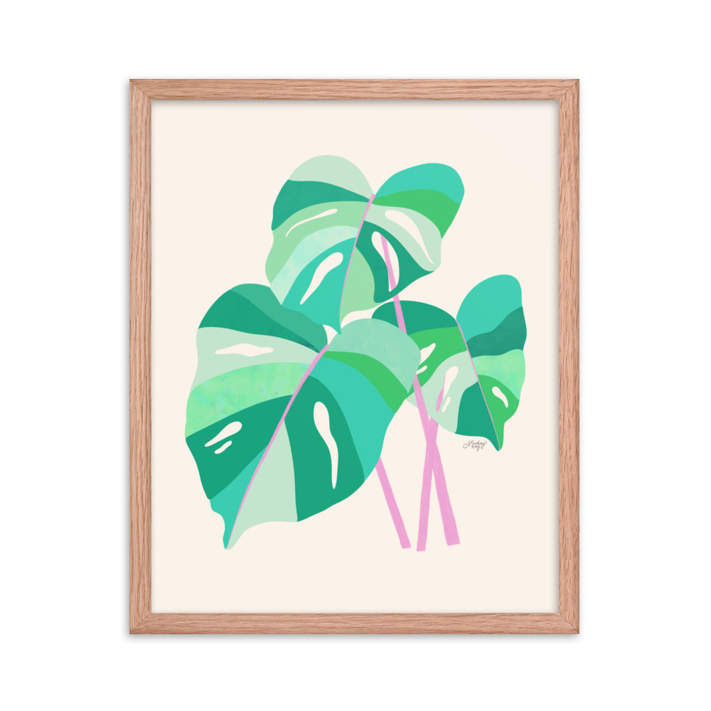 Monstera Plant Illustration - Framed Matte Print