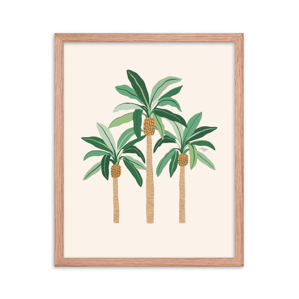 Illustration de palmiers - Affiche mate encadrée
