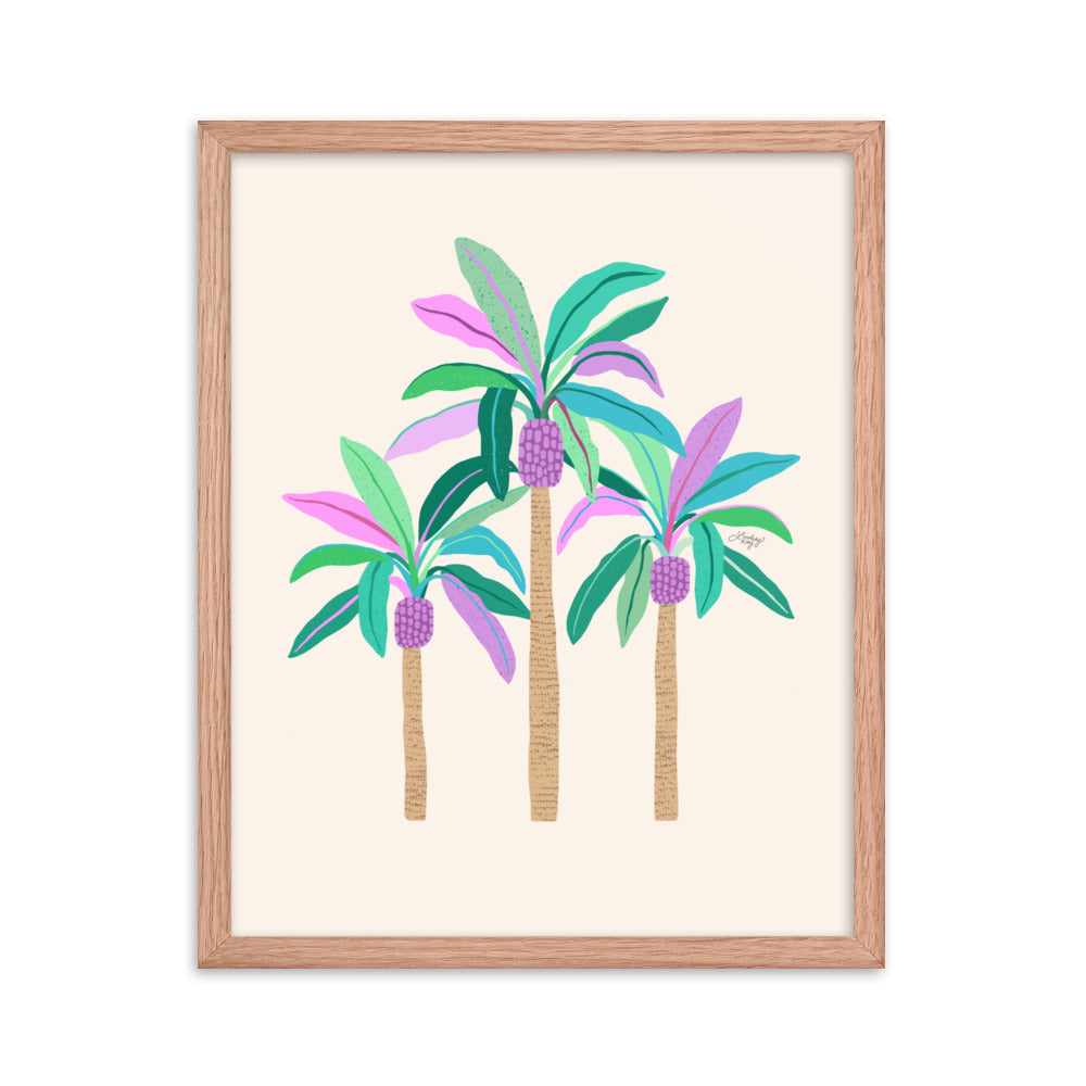 Palm Trees Illustration - Framed Matte Print