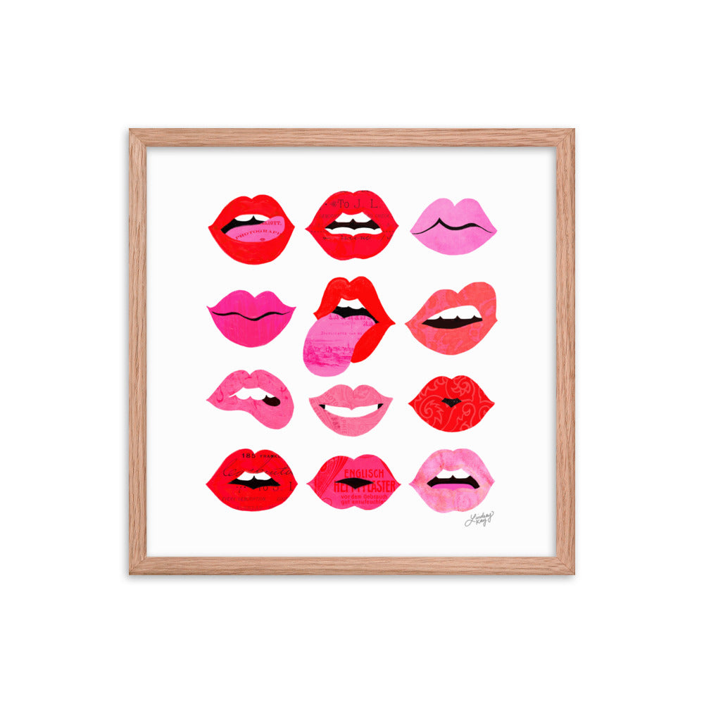 Lèvres d'Amour - Affiche encadrée