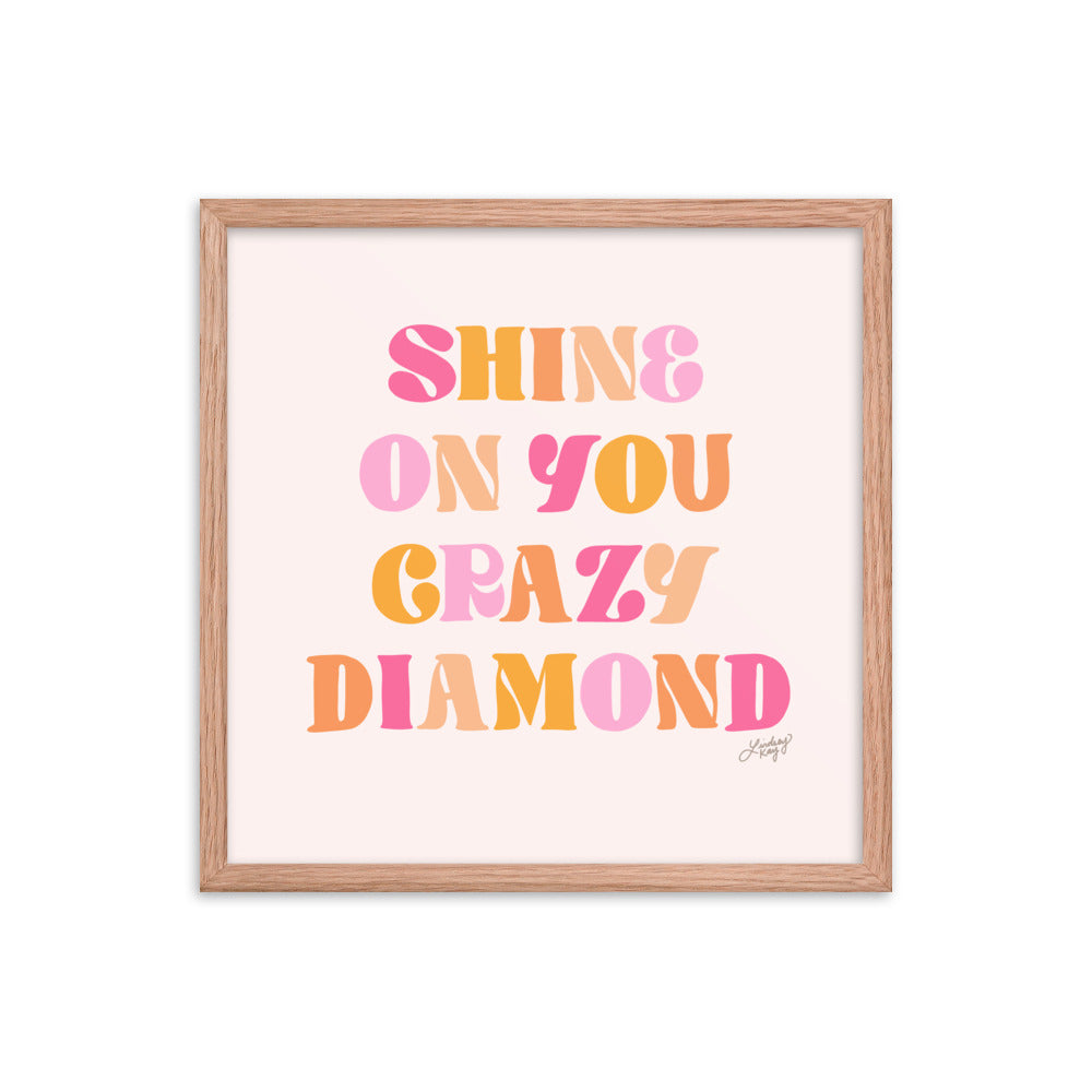 Shine On You Crazy Diamond (paleta cálida) - Lámina enmarcada