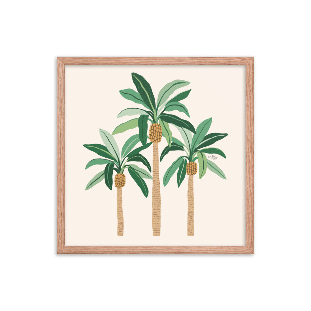 Illustration de palmiers - Affiche mate encadrée