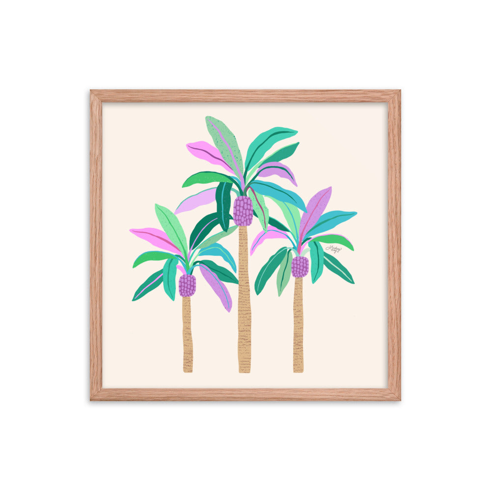 Palm Trees Illustration - Framed Matte Print