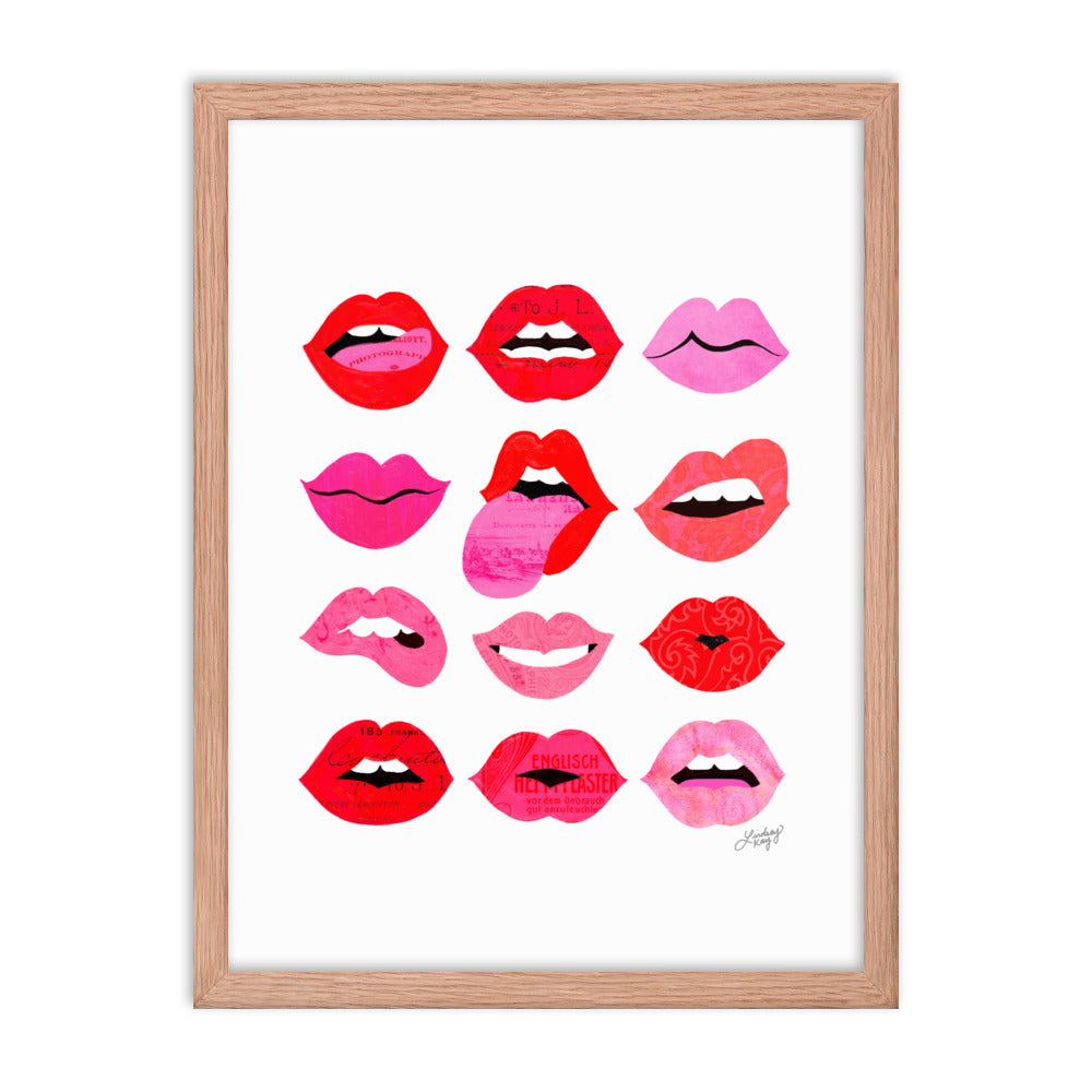 Lips of Love - Framed poster