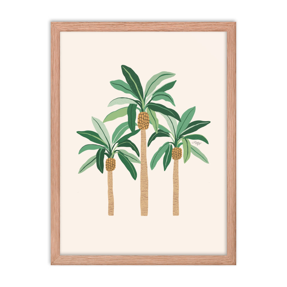Illustration de palmiers - Affiche mate encadrée