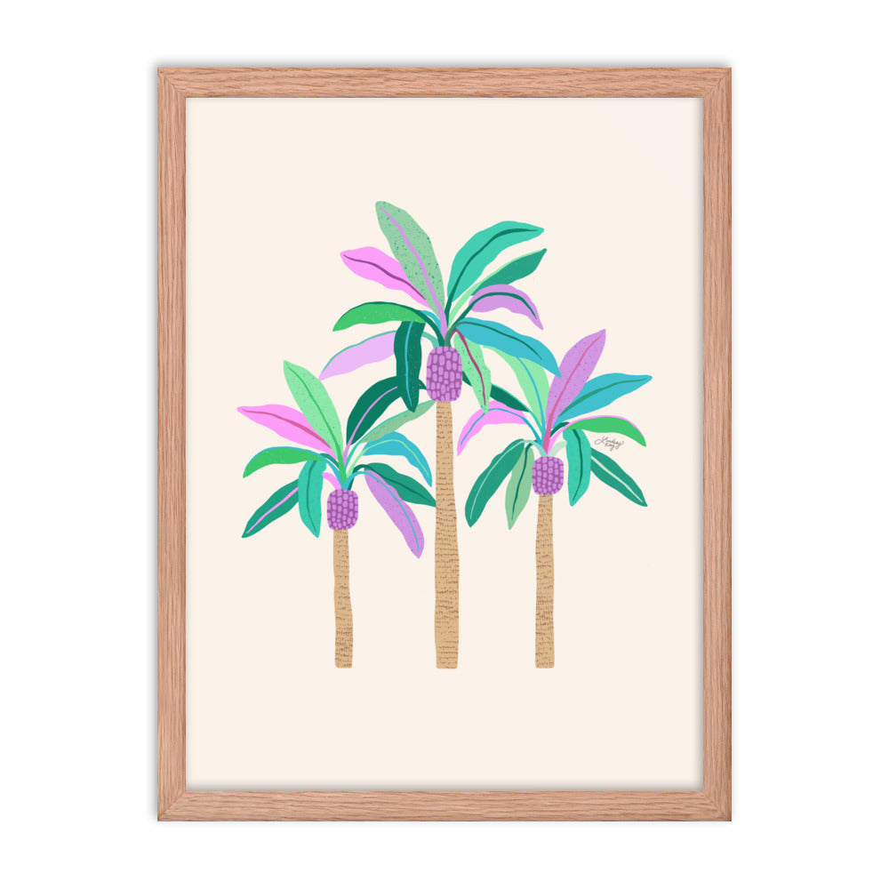 Palm Trees Illustration - Framed Matte Print