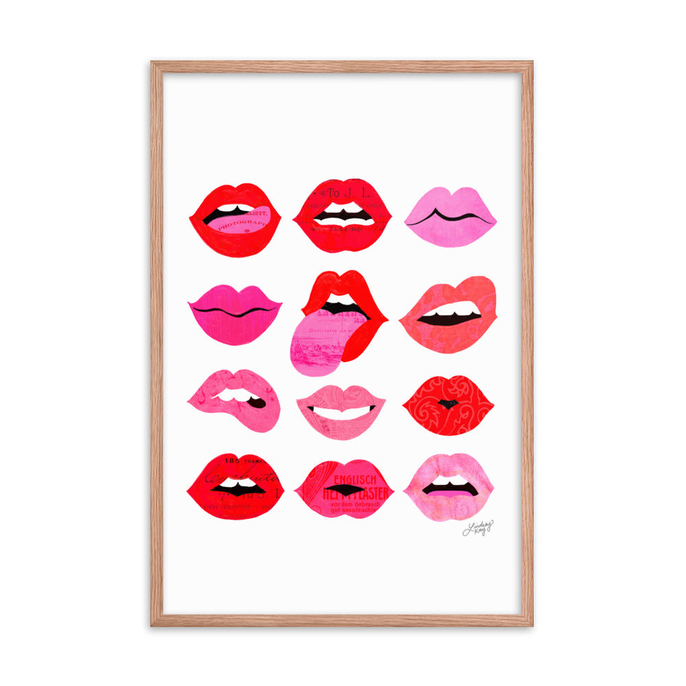 Lèvres d'Amour - Affiche encadrée