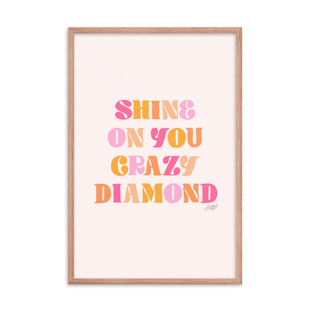 Shine On You Crazy Diamond (paleta cálida) - Lámina enmarcada