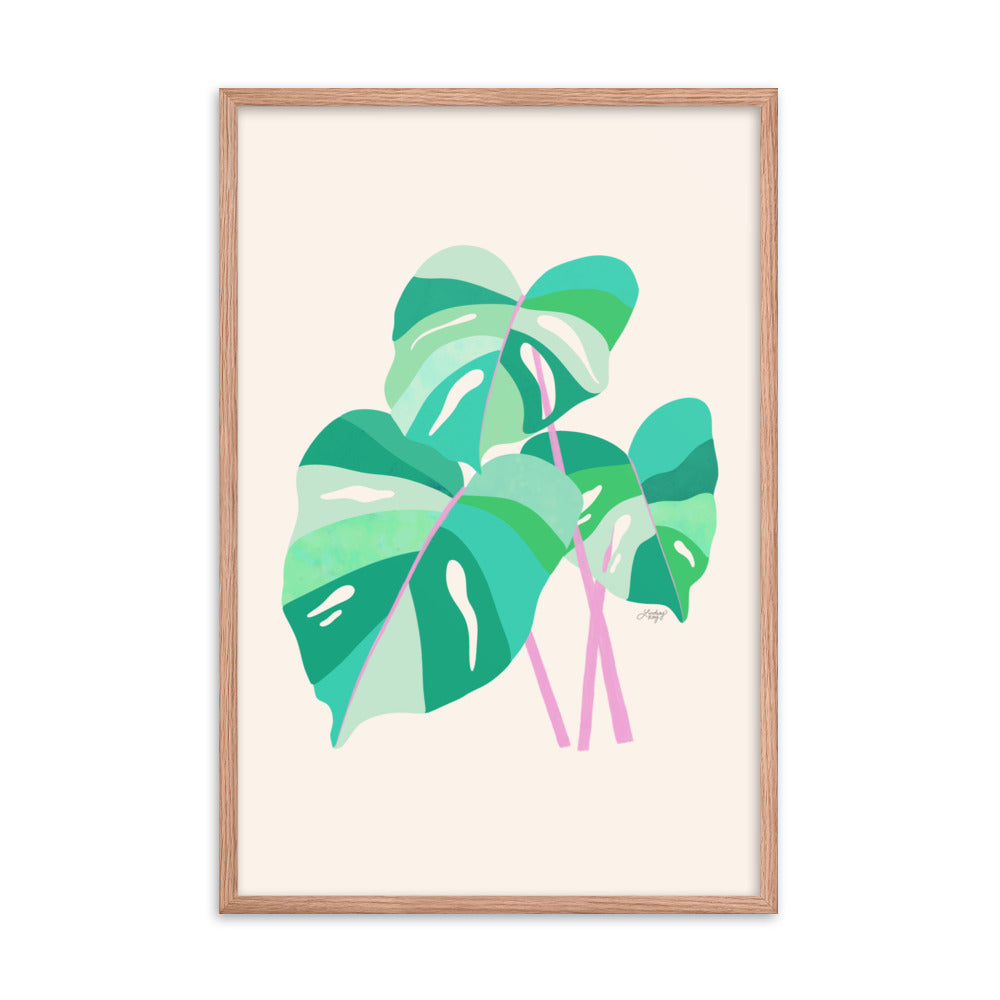 Illustration de plante Monstera - Impression mate encadrée