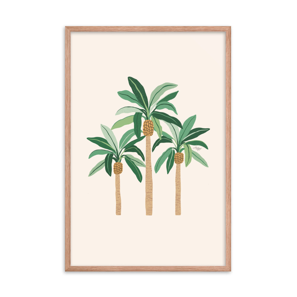 Illustration de palmiers - Affiche mate encadrée