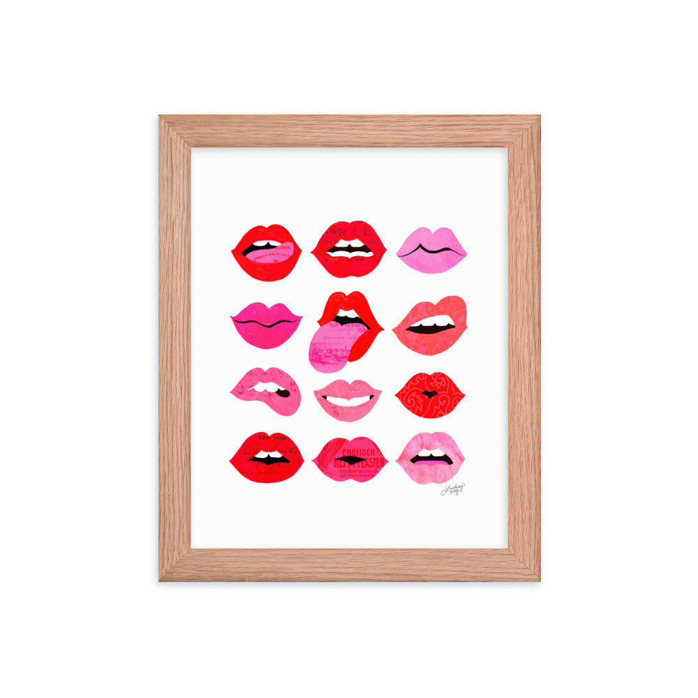 Lèvres d'Amour - Affiche encadrée