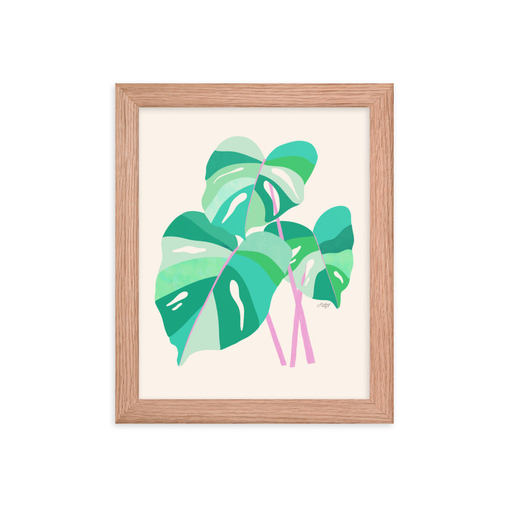 Illustration de plante Monstera - Impression mate encadrée