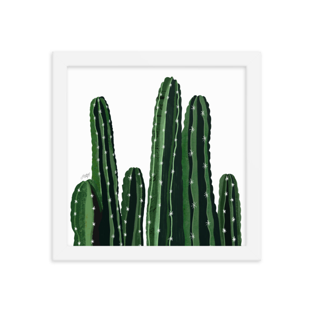 Cacti Collage Illustration - Framed Matte Art Print