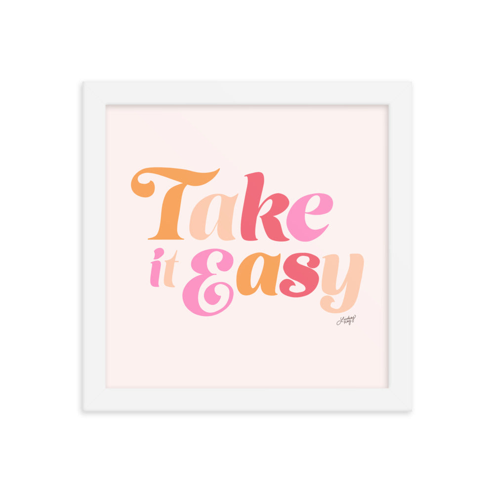 Take it Easy (Pink Palette) - Framed Matte Print