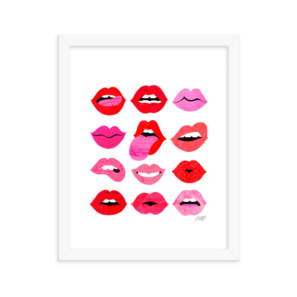 Lèvres d'Amour - Affiche encadrée