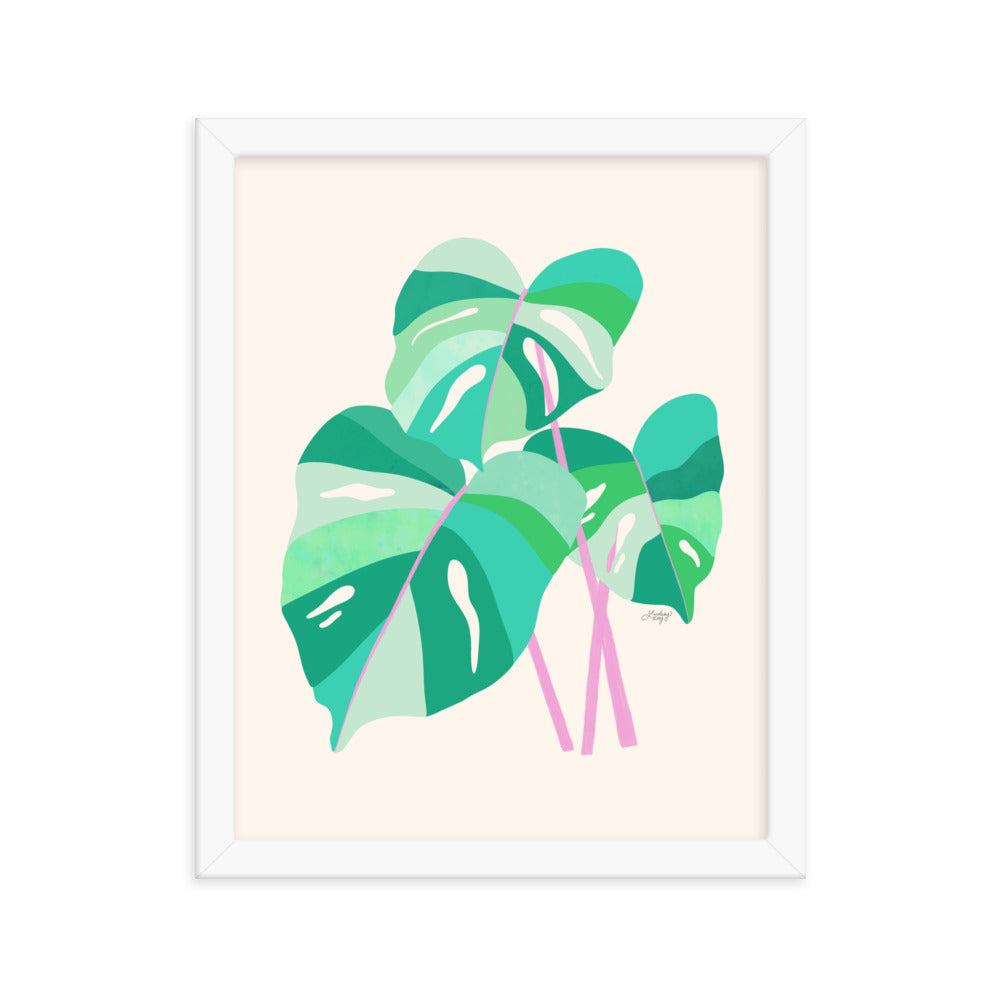 Monstera Plant Illustration - Framed Matte Print