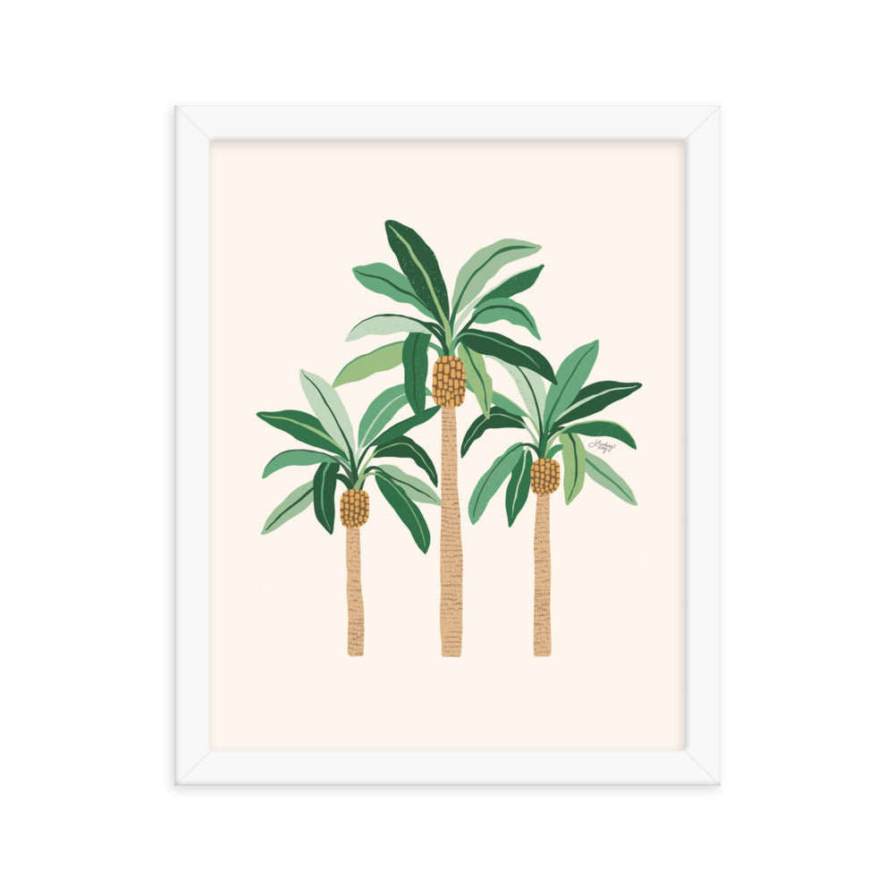 Palm Trees Illustration - Framed Matte Poster