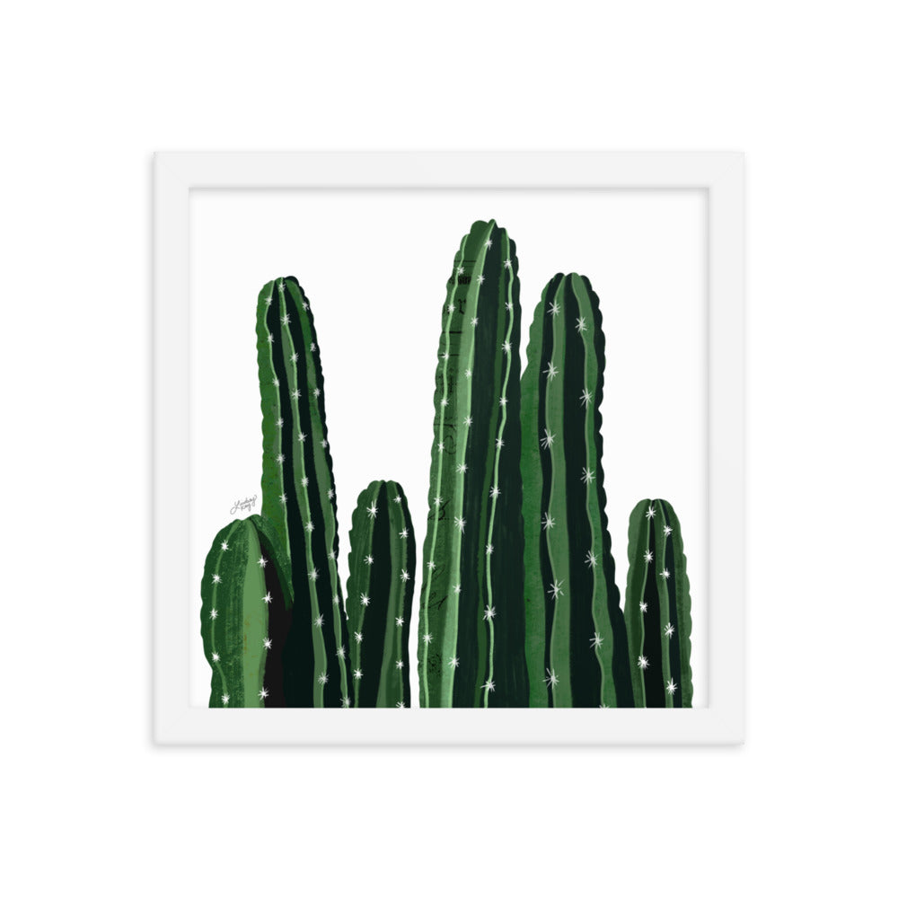 Cacti Collage Illustration - Framed Matte Art Print - Lindsey Kay Collective
