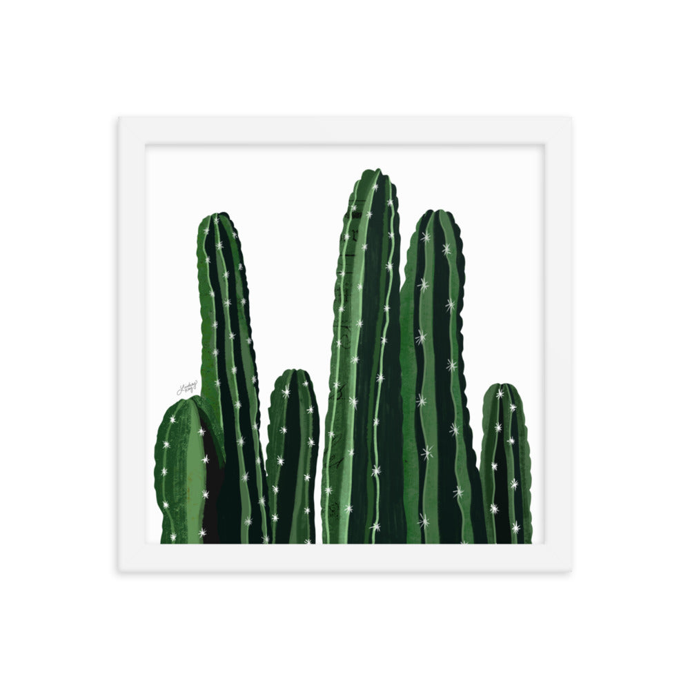 Cacti Collage Illustration - Framed Matte Art Print