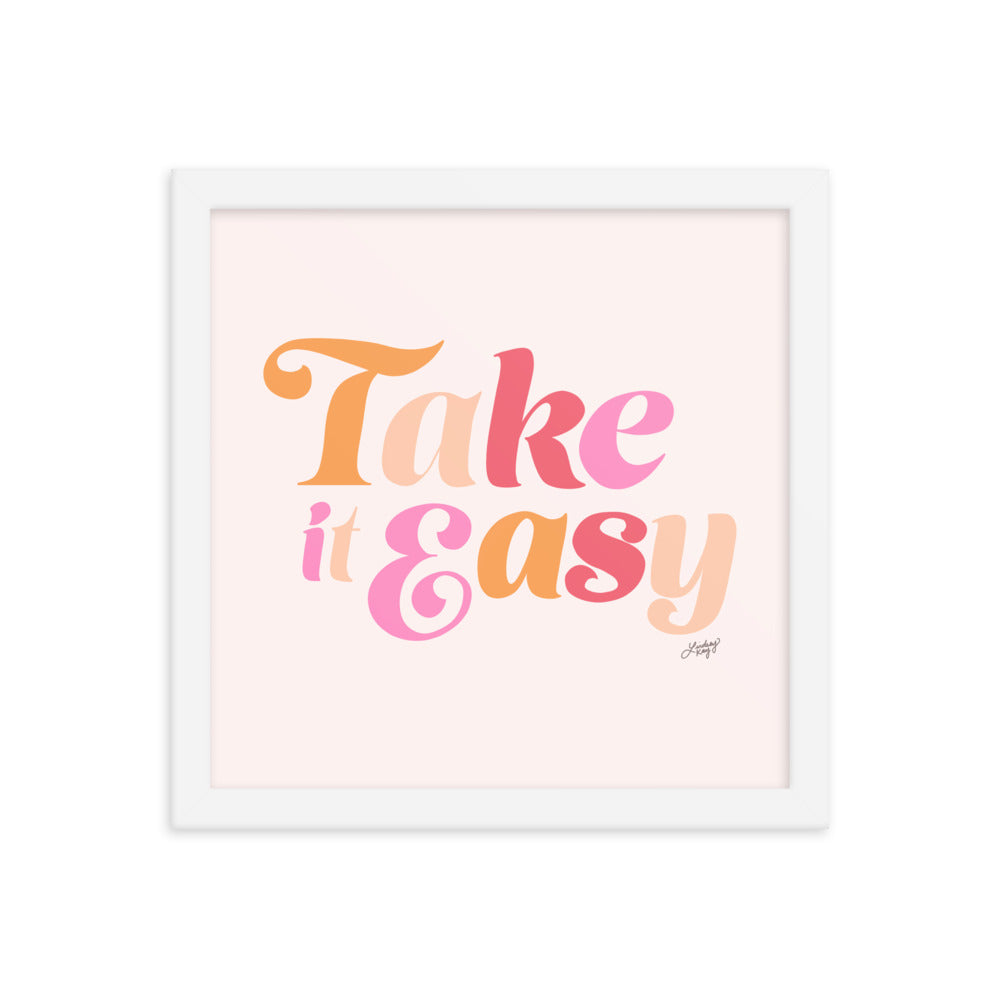 Take it Easy (Pink Palette) - Framed Matte Print - Lindsey Kay Collective