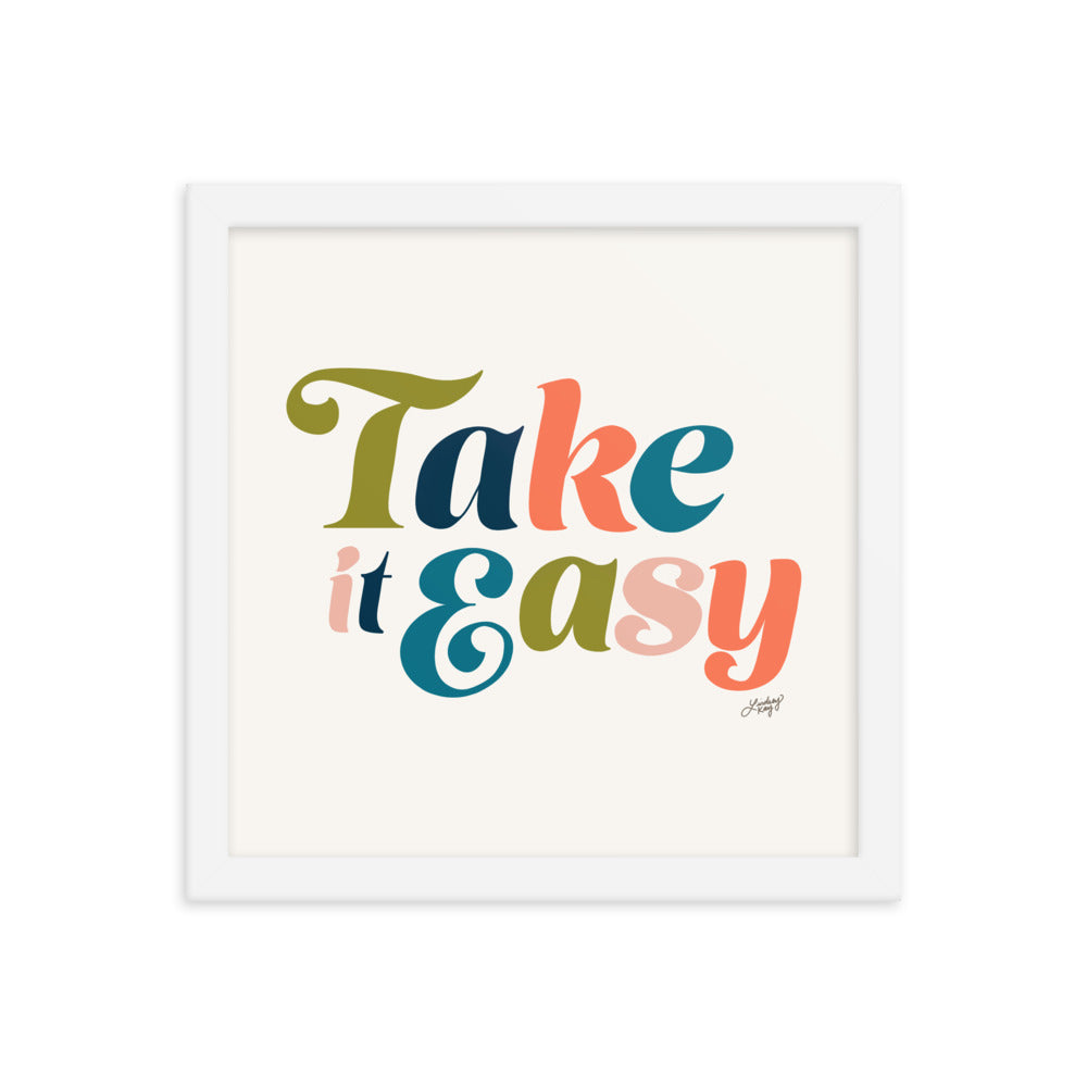 Take it Easy (Multi Color Palette) - Framed Matte Print
