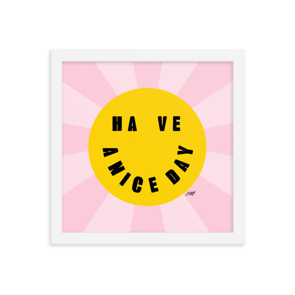 Bonne journée - Smiley Face - Impression mate encadrée