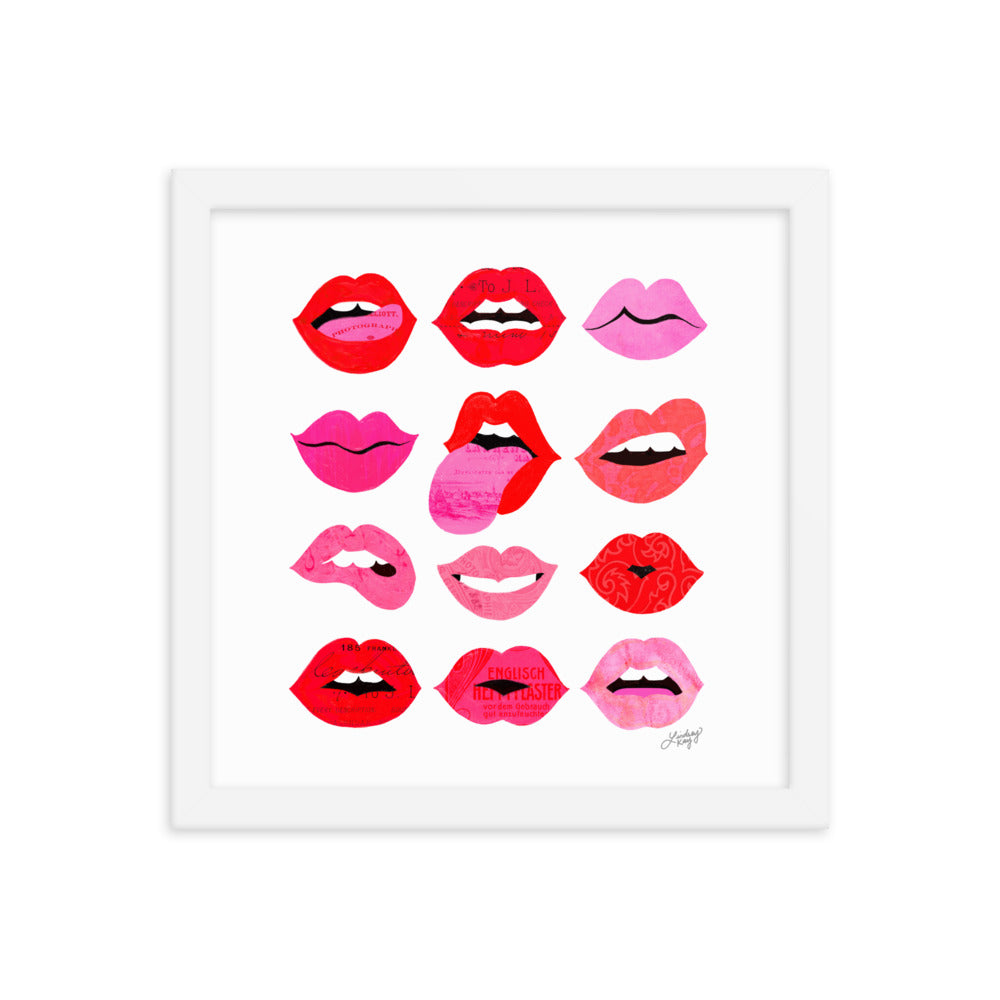 Lèvres d'Amour - Affiche encadrée