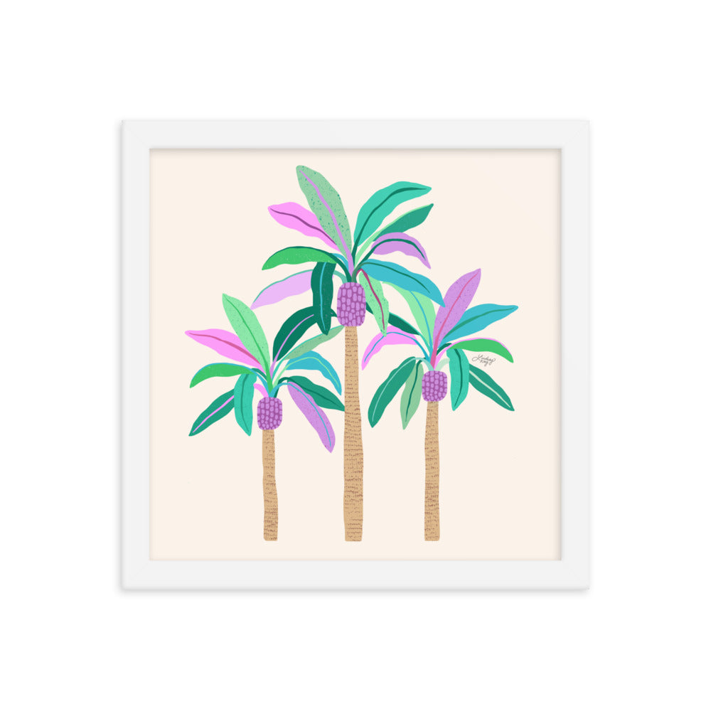 Palm Trees Illustration - Framed Matte Print