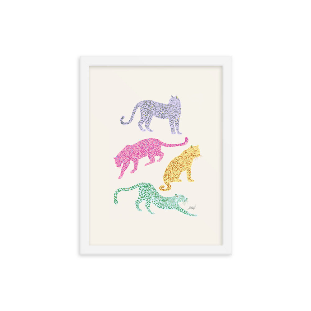 Colorful Leopards - Framed Matte Print - Lindsey Kay Collective