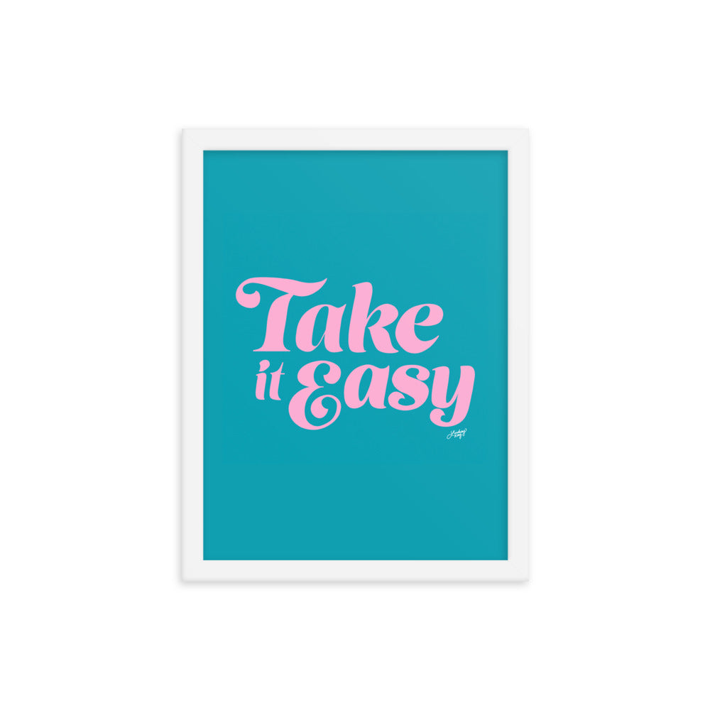 Take it Easy (Pink/Blue Palette - Framed Matte Print - Lindsey Kay Collective