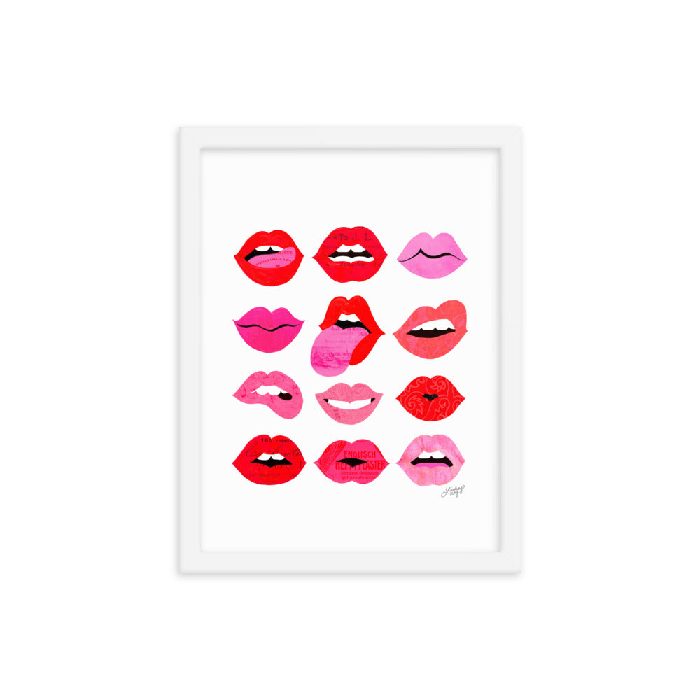 Lèvres d'Amour - Affiche encadrée