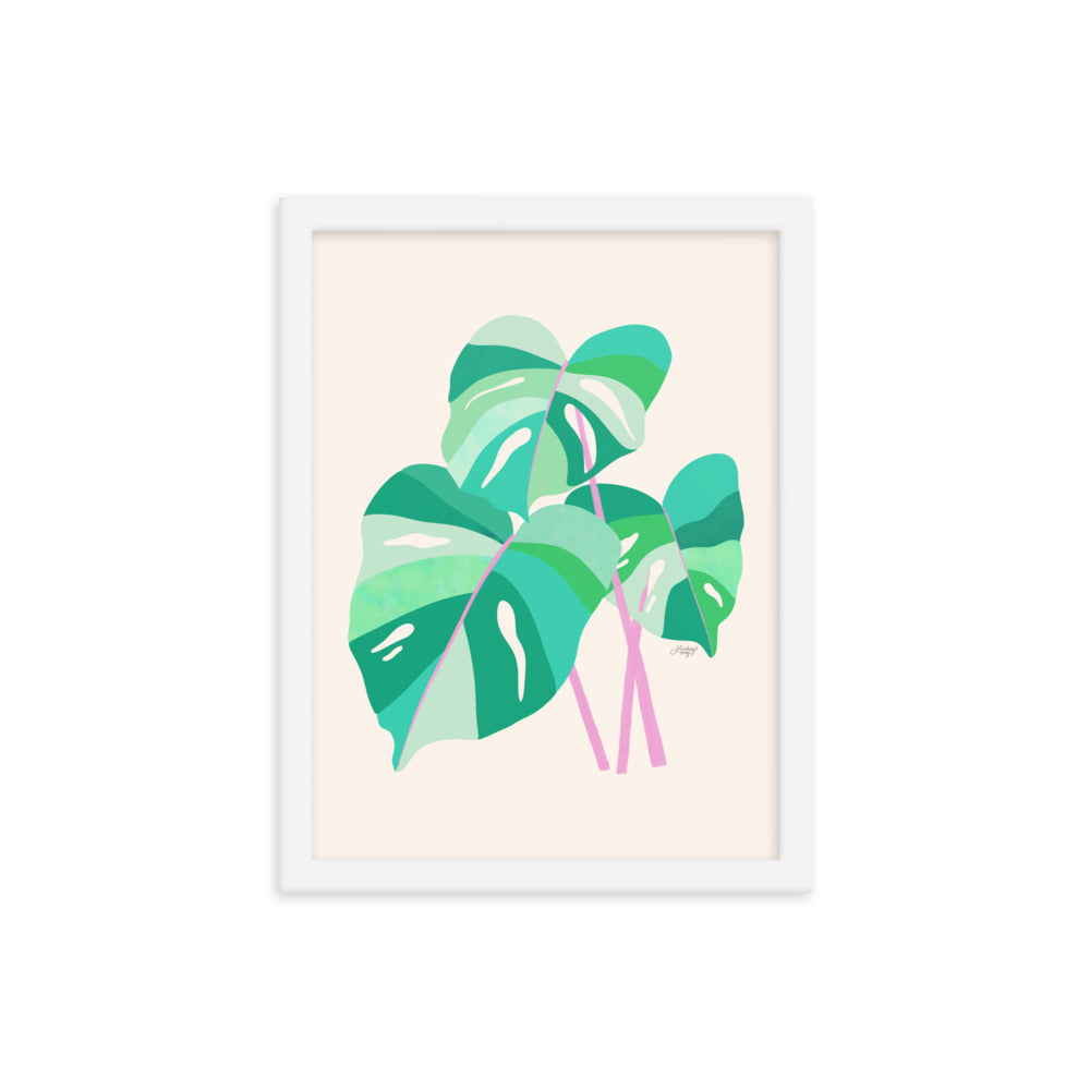 Illustration de plante Monstera - Impression mate encadrée