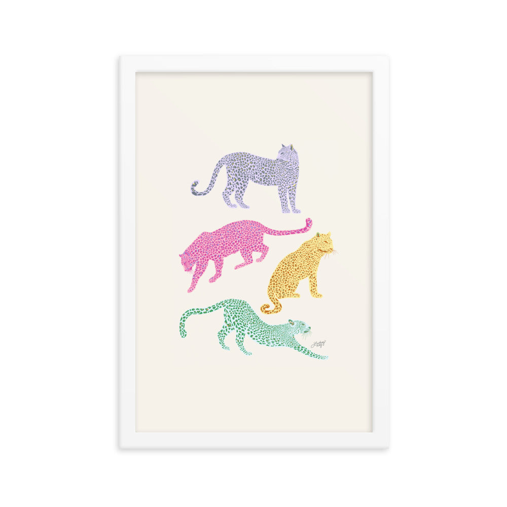 Colorful Leopards - Framed Matte Print - Lindsey Kay Collective