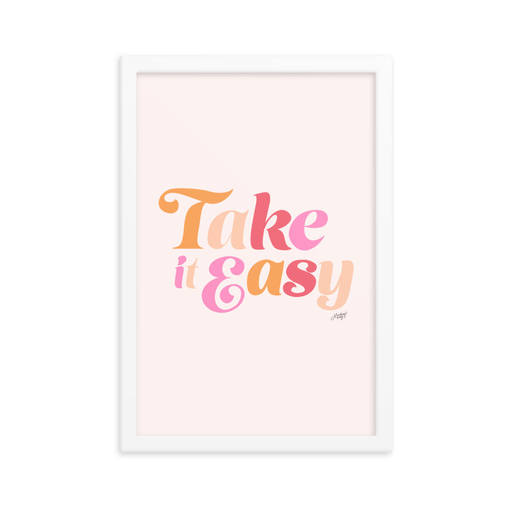 Tómelo con calma (paleta rosa) - Impresión mate enmarcada