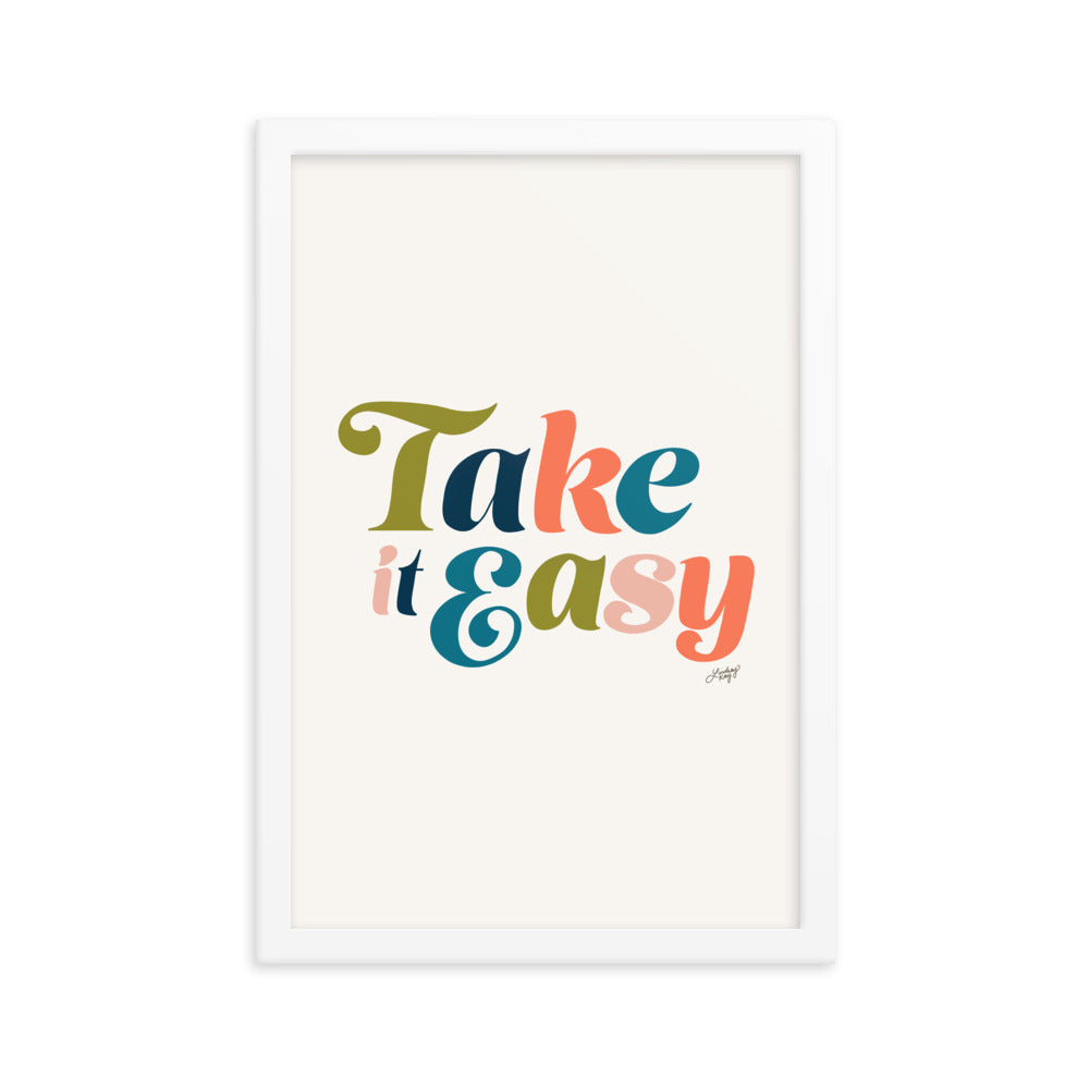 Take it Easy (Multi Color Palette) - Framed Matte Print