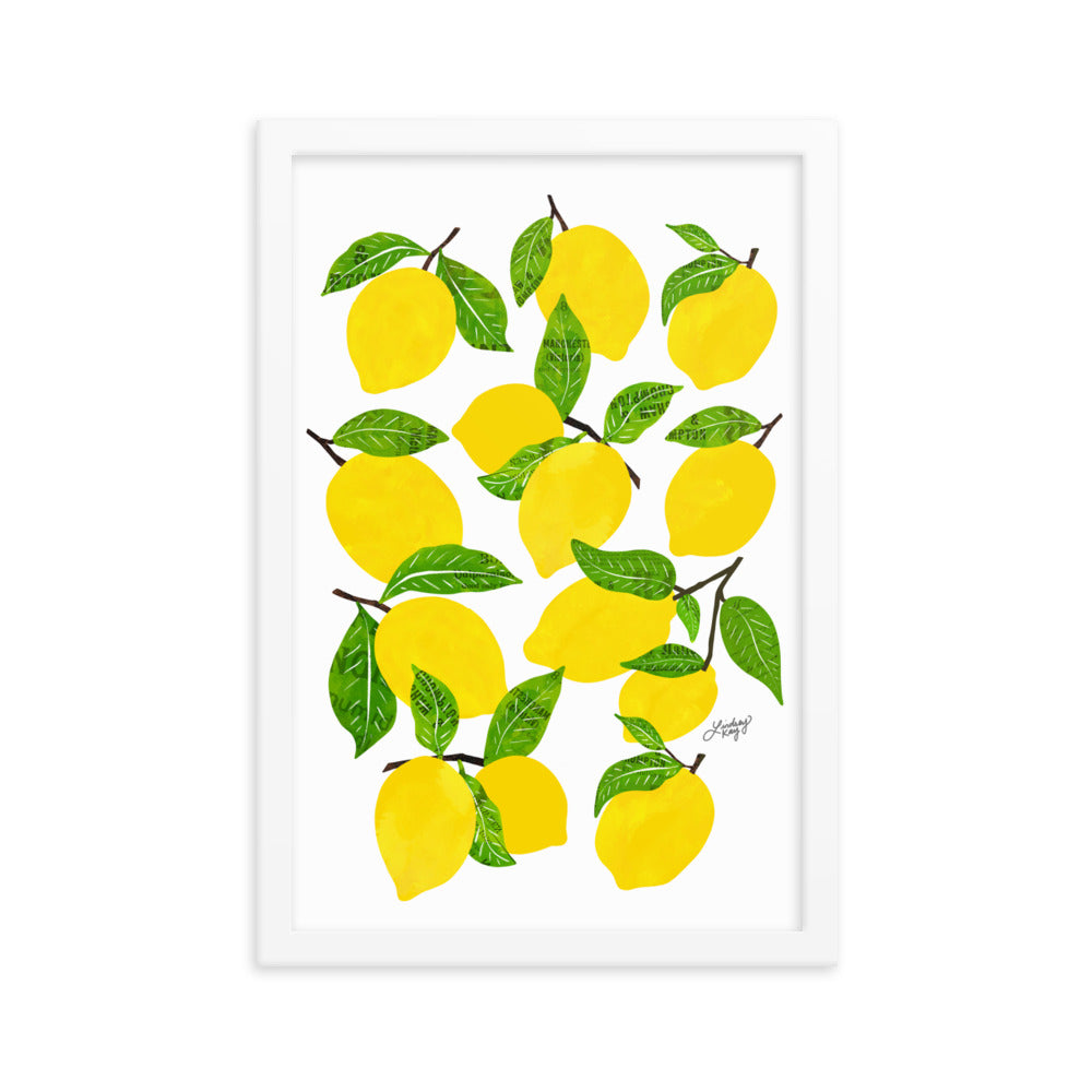Illustration de citrons - Impression mate encadrée